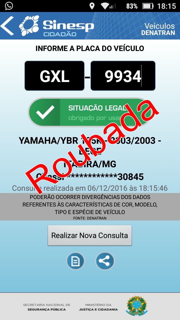 Moto Furtada no Estacionamento do Hospital