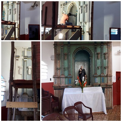 Iniciada a reforma do altar lateral da Igreja matriz de Itambé do Mato Dentro