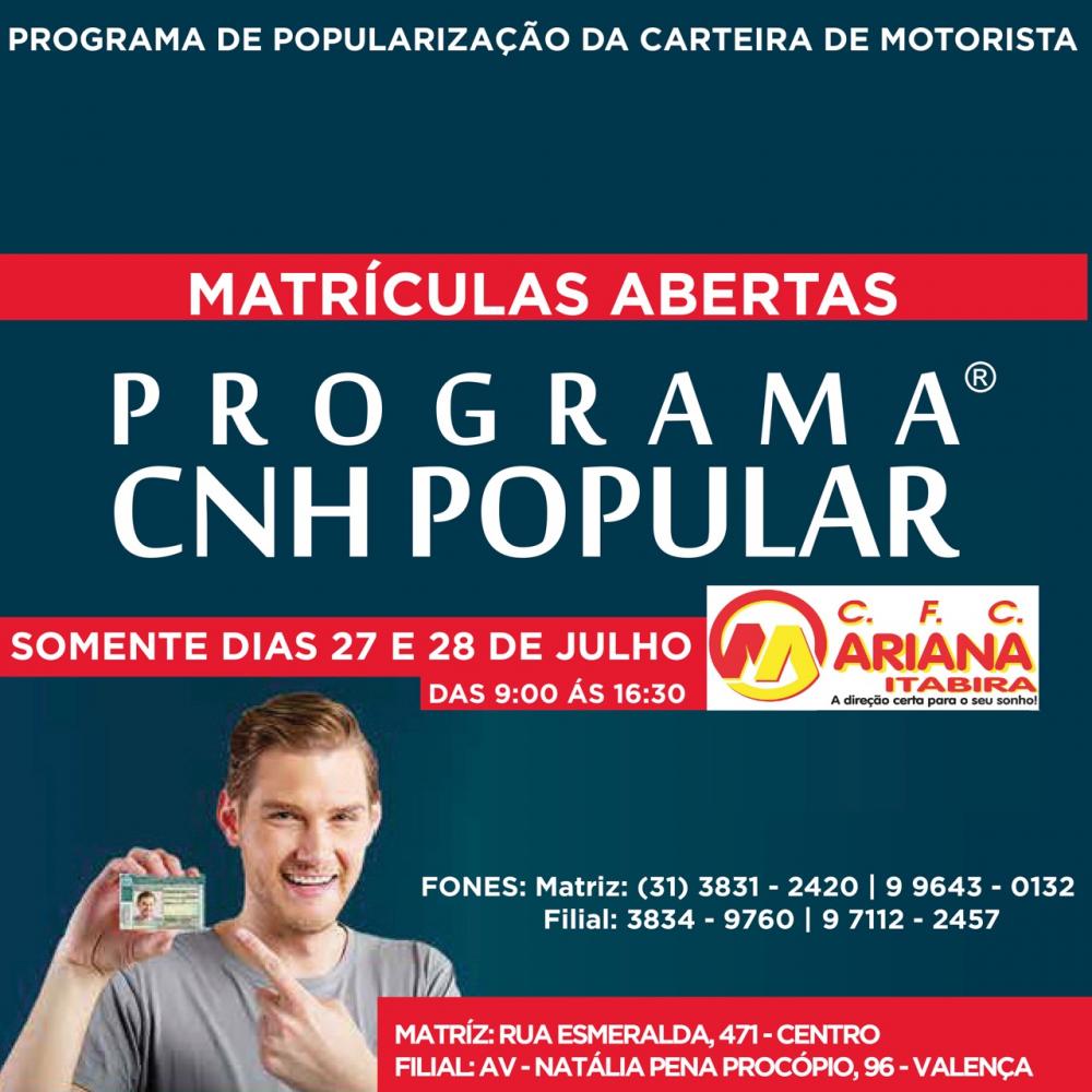 PROGRAMA CNH POPULAR 2019 CHEGA Á ITABIRA NA SUA 3ª EDIÇÃO ESPECIAL