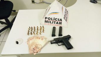 26º BPM - PM prende autor de tráfico de drogas com arma e dinheiro em Itabira