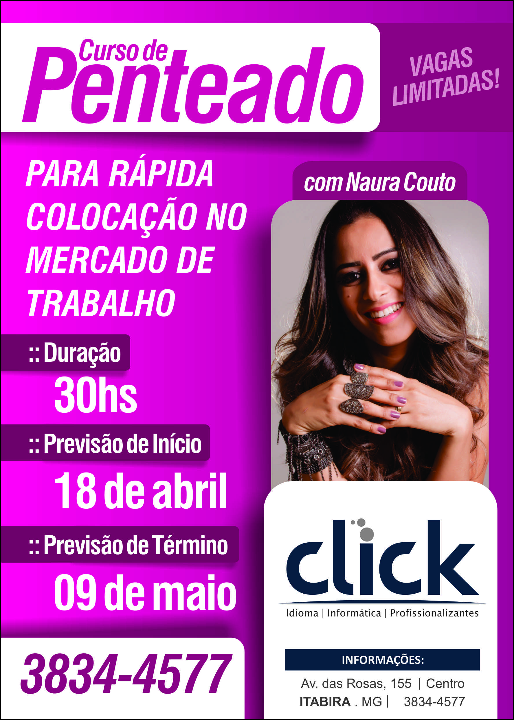 Curso de penteador profissional na Click Treinamentos