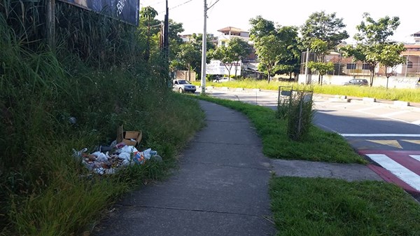 Lixo em plena avenida Cristina Gazire próximo a Prefeitura