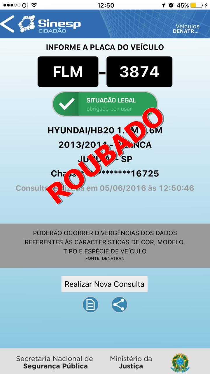 Carro Roubado em Itabira