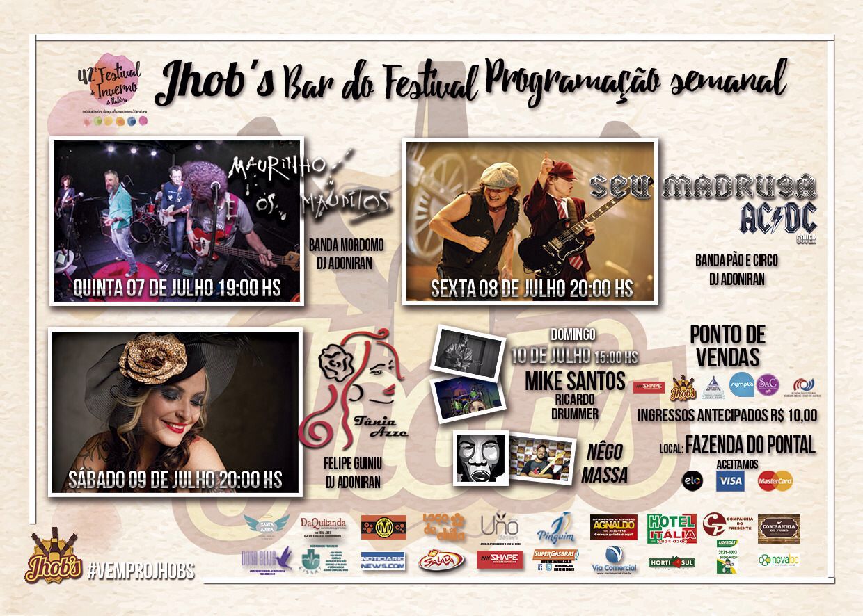 Programação Final de Semana Festival de Inverno Itabira