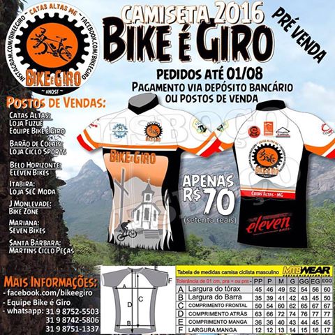 Começou a vendas de camisas do Bike é Giro