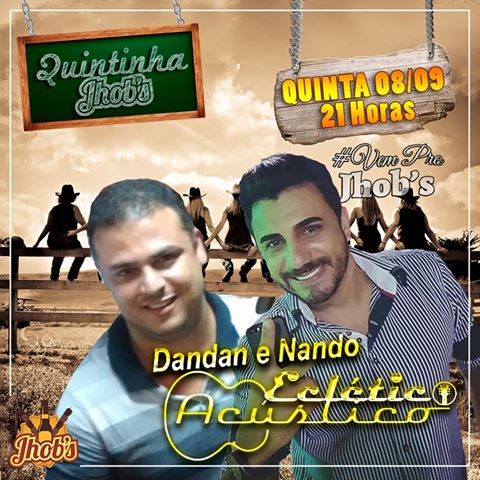 Confira a programação desta quinta para o Bar Jhob´s