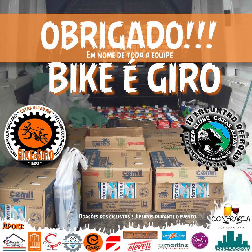 Equipe Bike é Giro tem recorde de arrecadação de leite
