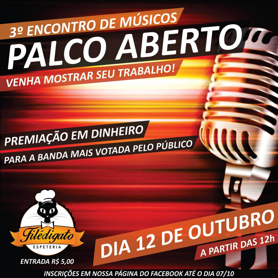 3º Encontro de músicos palco aberto Filé de Gato