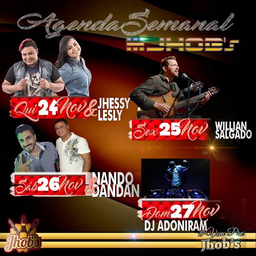 Confira agenda de shows do Jhob´s